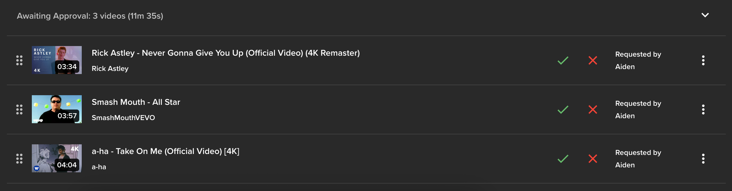 Moderation queue example